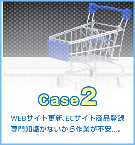 case2 WEBサイト更新やECサイト商品登録など専門知識がないから作業が不安な場合